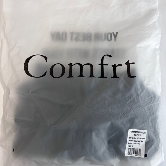 comfrt waffle lounge tee new gray - Picture 4 of 9
